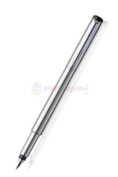Parker Vector Stainless Steel Fine Fountain Pen - Chrome Trim