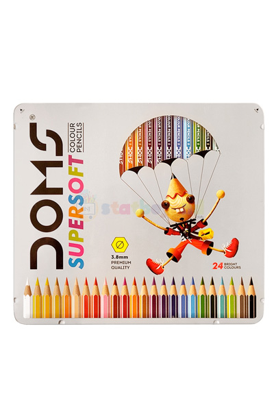 Colour Art Pack of 24 Doms Colouring Pencils in Flat Tin