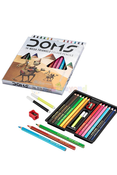 DOMS Mega Triangle 12 Colour Pencil